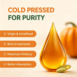 Open pouch of Everly Pumpkin Seed Oil Softgels showing softgels