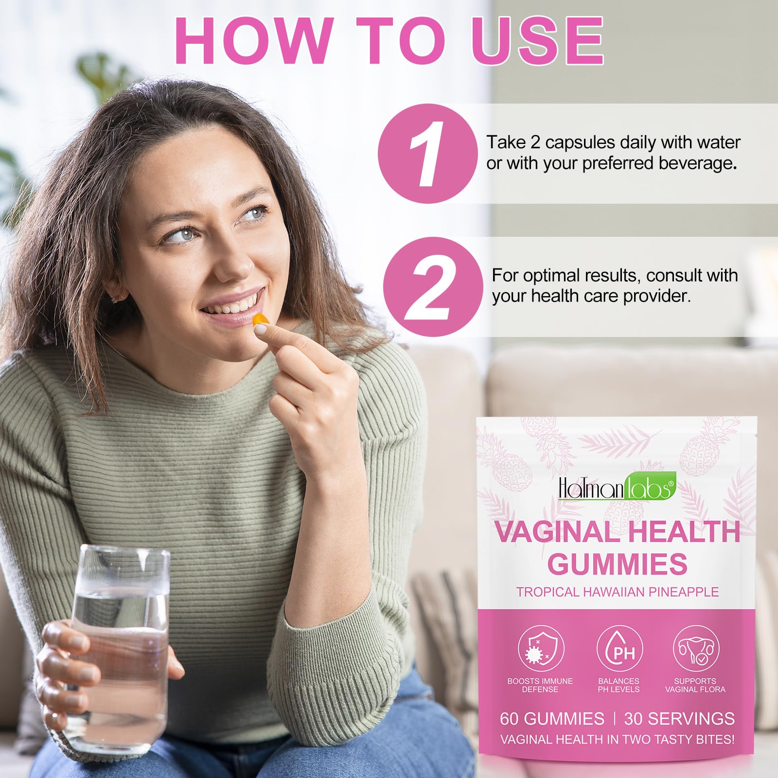 Open pouch of NenMaoKeNu Women's Health Gummies with gummies spilling out