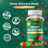 Open WBSQL Organic Hemp Gummies jar with gummies visible