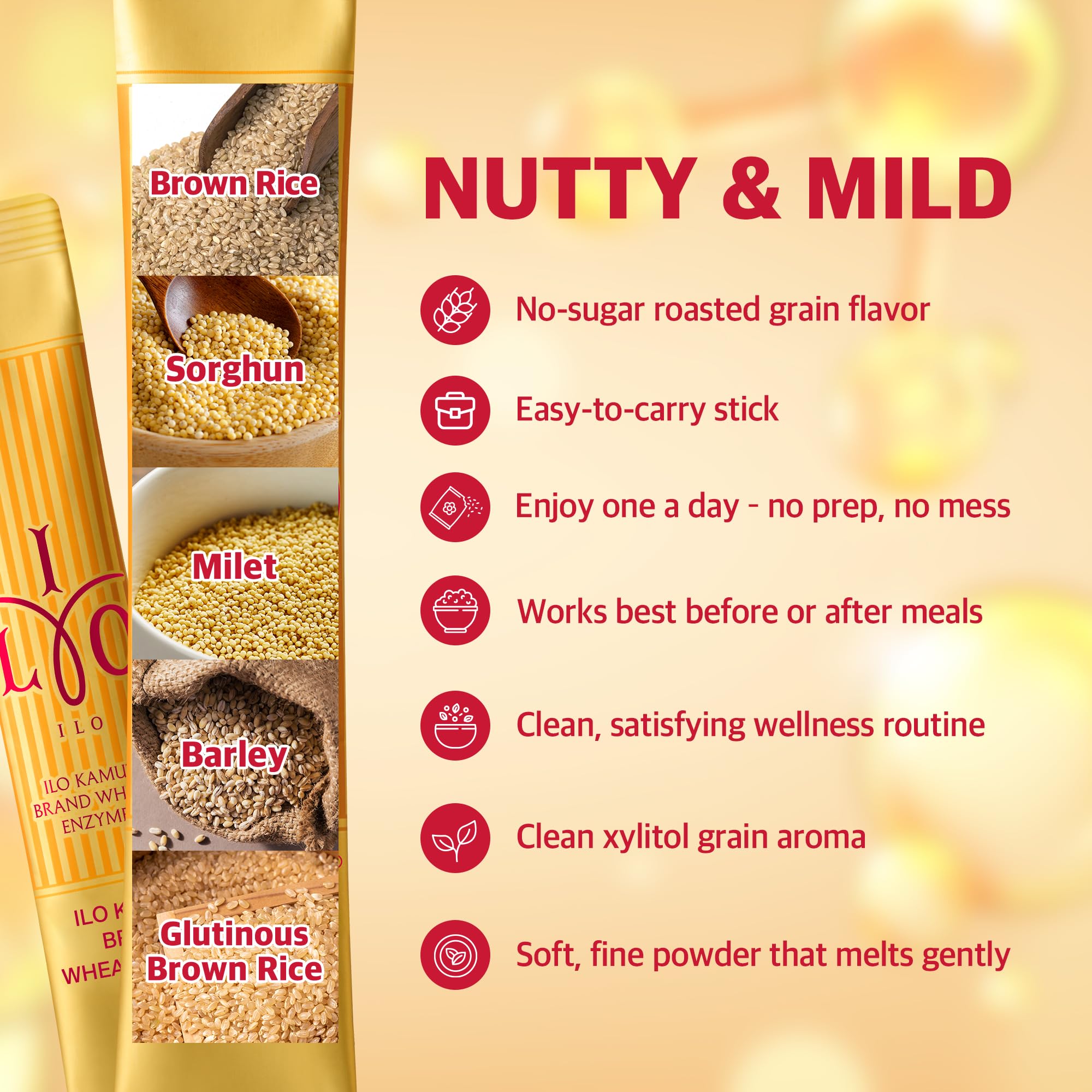 Opened ILO Multi-Enzymes stick pack with powder