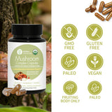 Opened WL Herbal Treasure Lion's Mane Mushroom Capsules showing powder