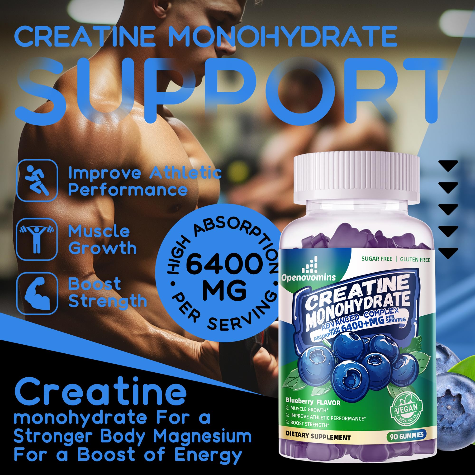 Openovomins Creatine Monohydrate Gummies nutritional information