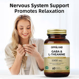oppuland GABA & L-Theanine capsules on a wooden surface