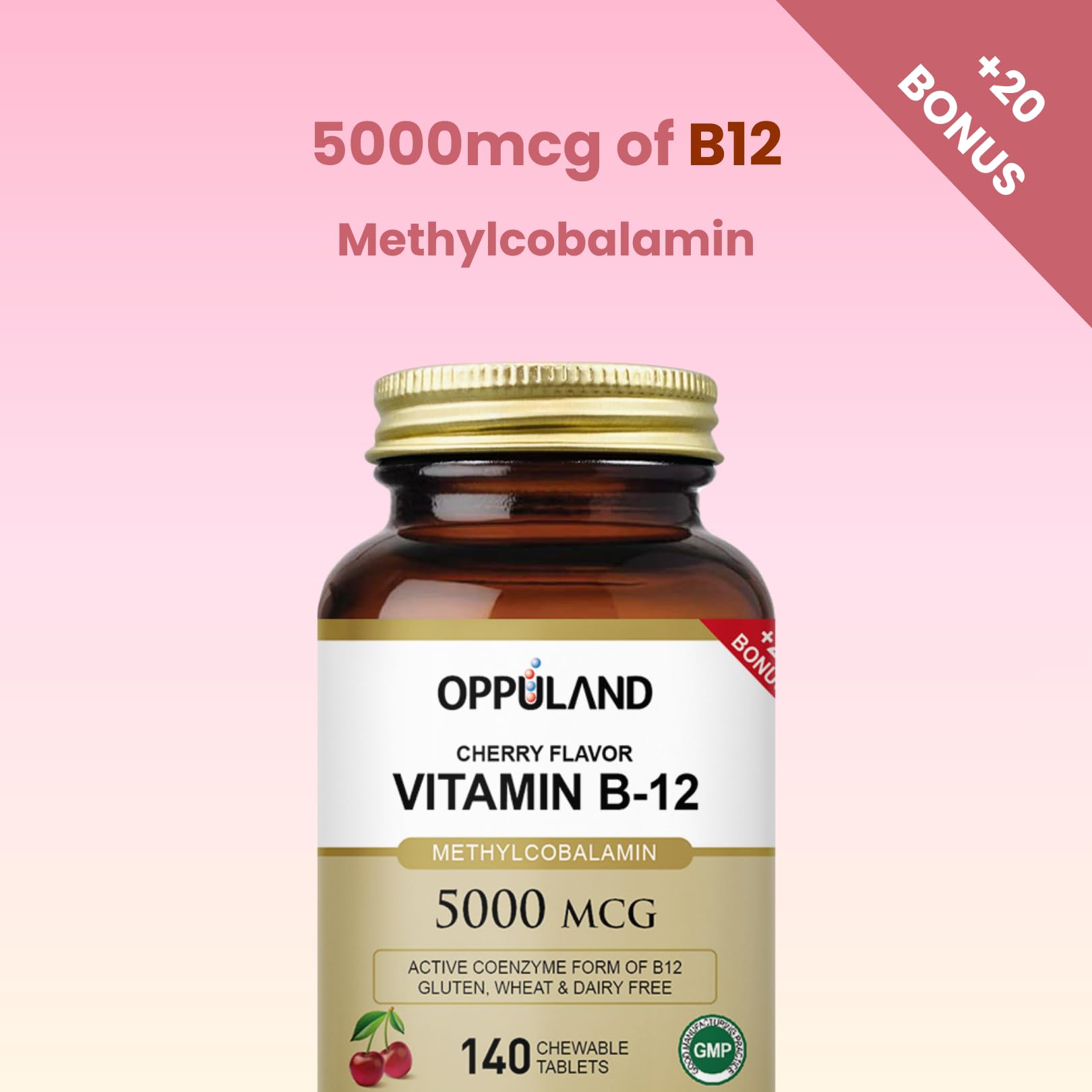 Oppuland Methyl B-12 5000mcg supplement on a table