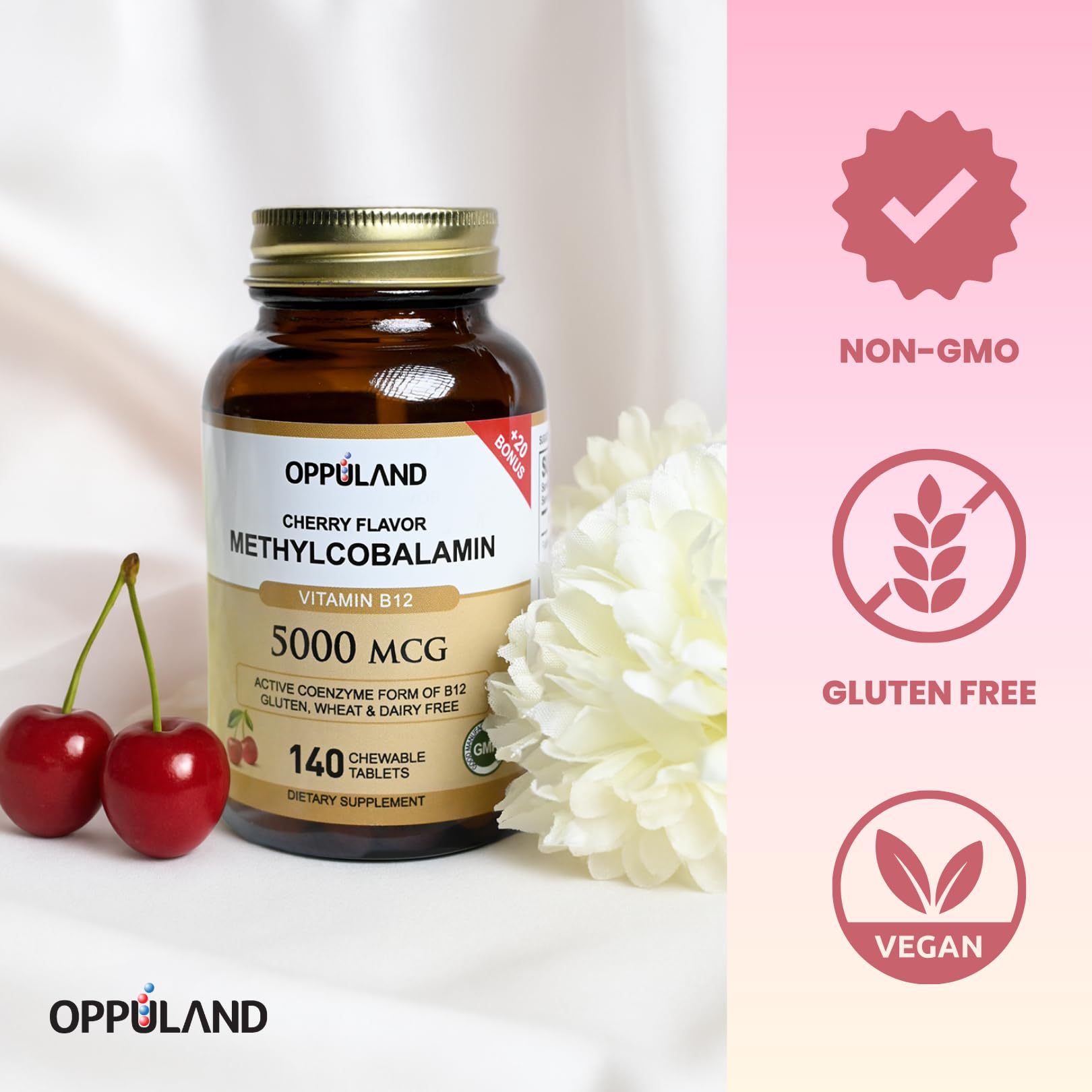 Oppuland Methyl B-12 5000mcg tablet in hand