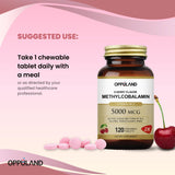 Oppuland Vitamin B12 5000mcg bottle with 120 tablets