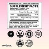 Oppuland Vitamin B12 bottle with cap open