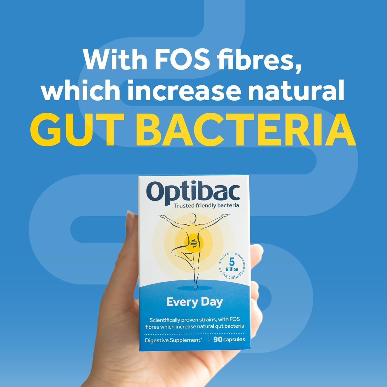 Optibac Probiotics Daily Live Cultures 90 capsules side view