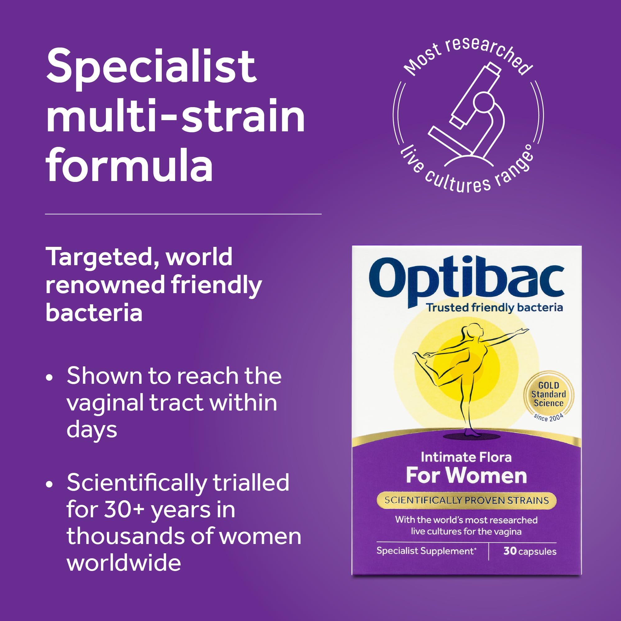 Optibac Probiotics Women's Probiotic 90 Capsules side view