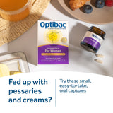 Optibac Probiotics Women's Probiotic capsules on a wooden surface