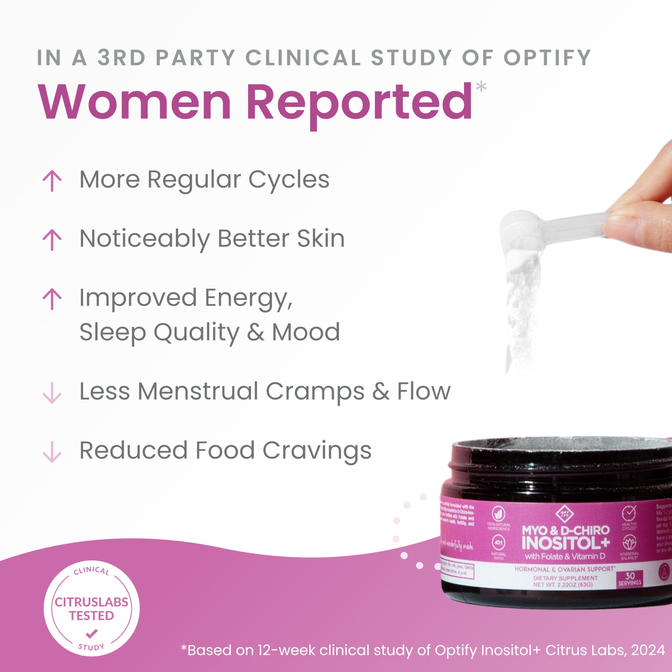Optify Inositol+ Myo and D-Chiro Inositol supplement ingredients list