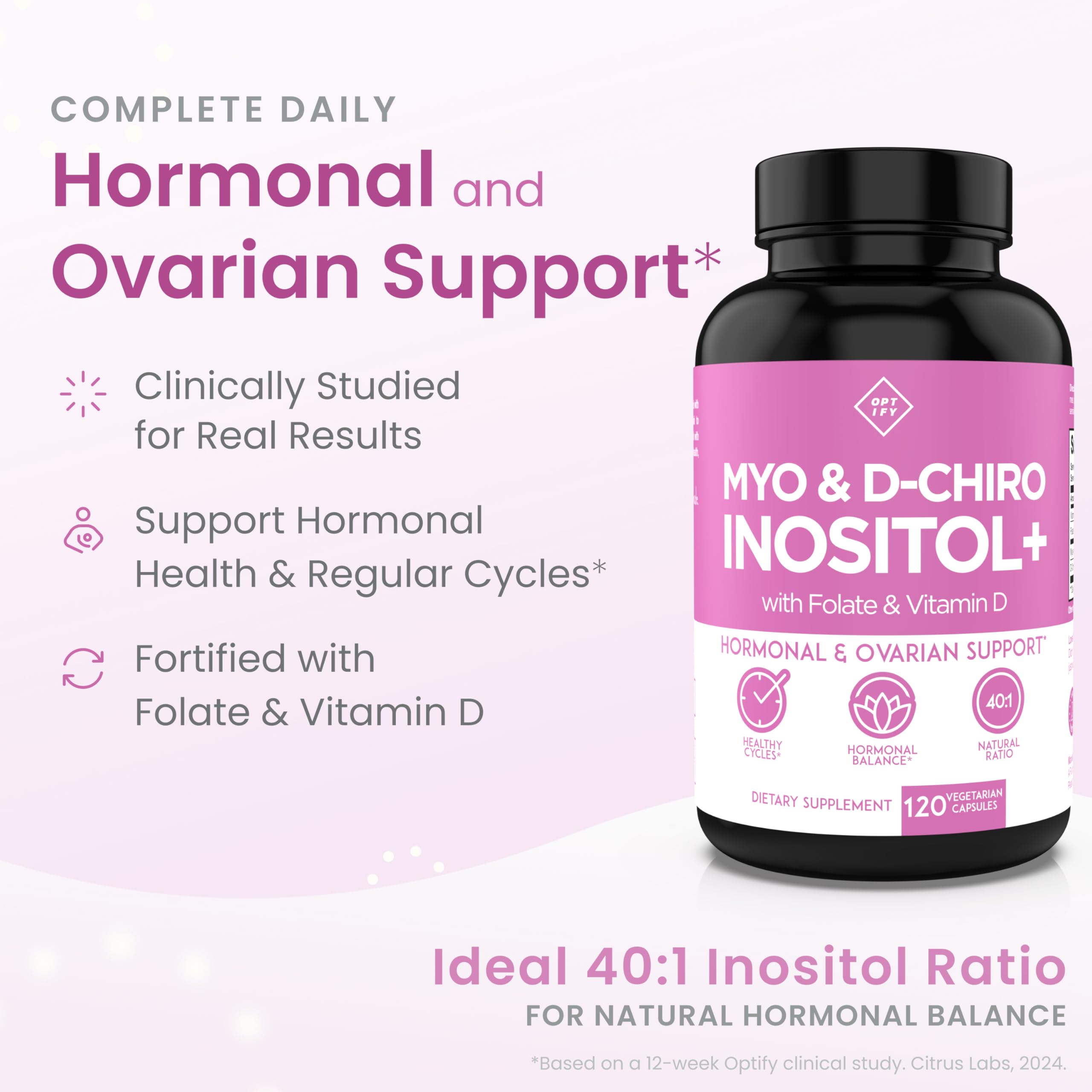 Optify Inositol+ Myo and D-Chiro Inositol supplement side view