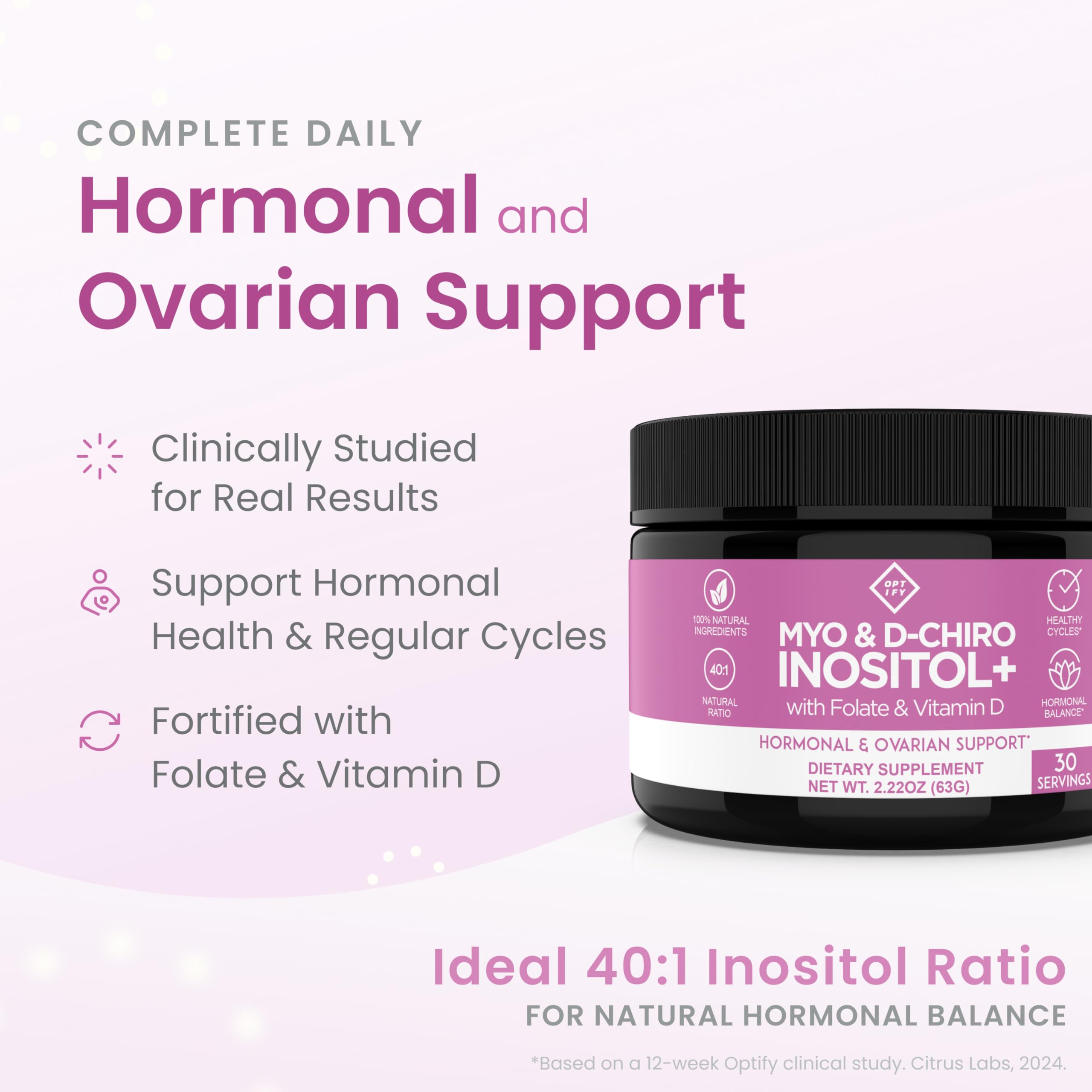 Optify Inositol+ Myo and D-Chiro Inositol supplement side view