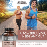 Optimal Carnivore Beef Liver Capsules displayed with natural scenery
