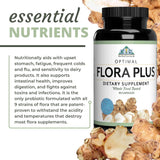 Optimal Flora Plus Probiotic Capsules on a wooden table