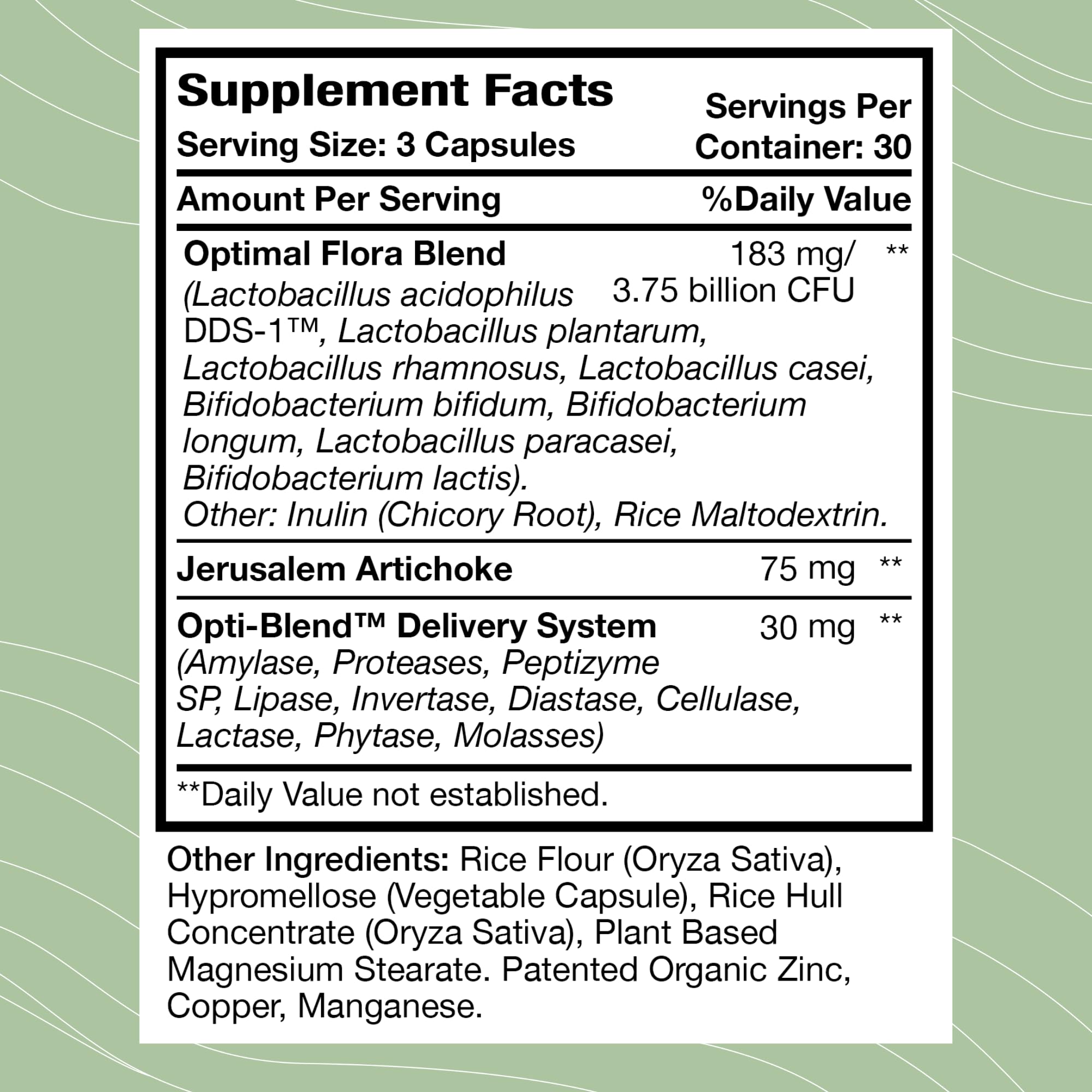 Optimal Flora Plus Probiotic Capsules side view