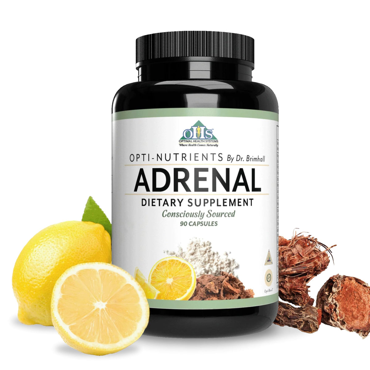 Optimal Health Systems Adrenal Extracts front view packaging