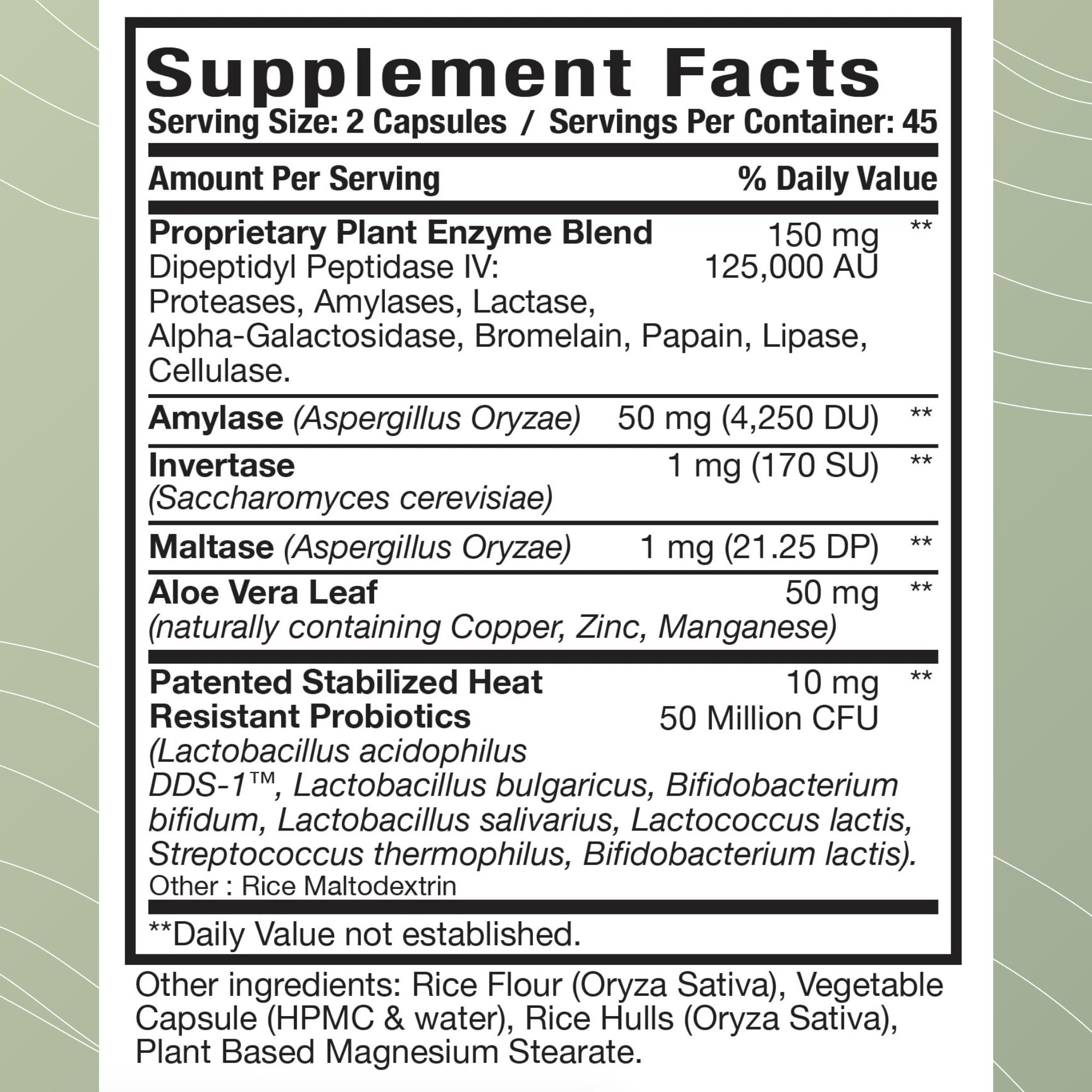 Optimal Health Systems Multi-Enzymes side view with capsule details