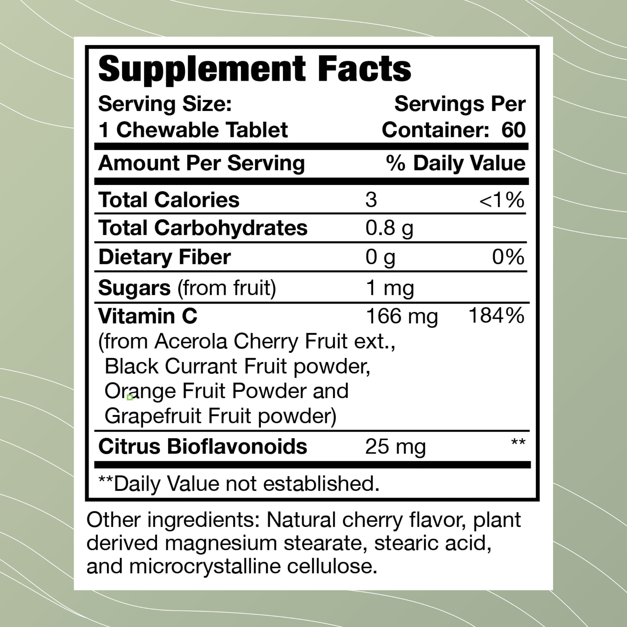 Optimal Health Systems Vitamin C Tablets packaging