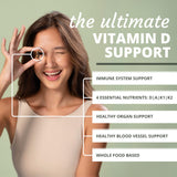 Optimal Health Systems Vitamin D3 & K2 Whole Food Supplement back view