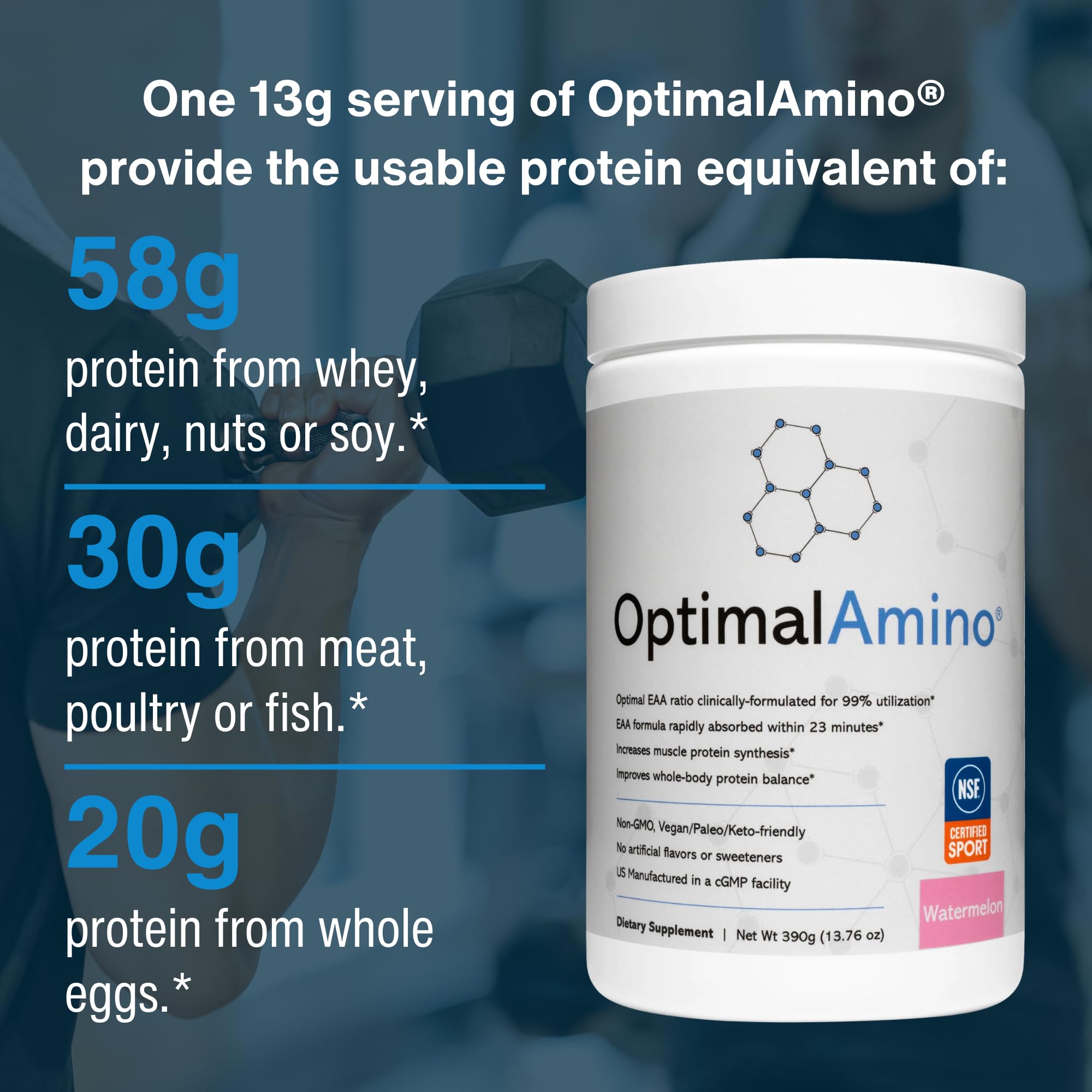 OptimalAmino Amino Acid Supplement packaging