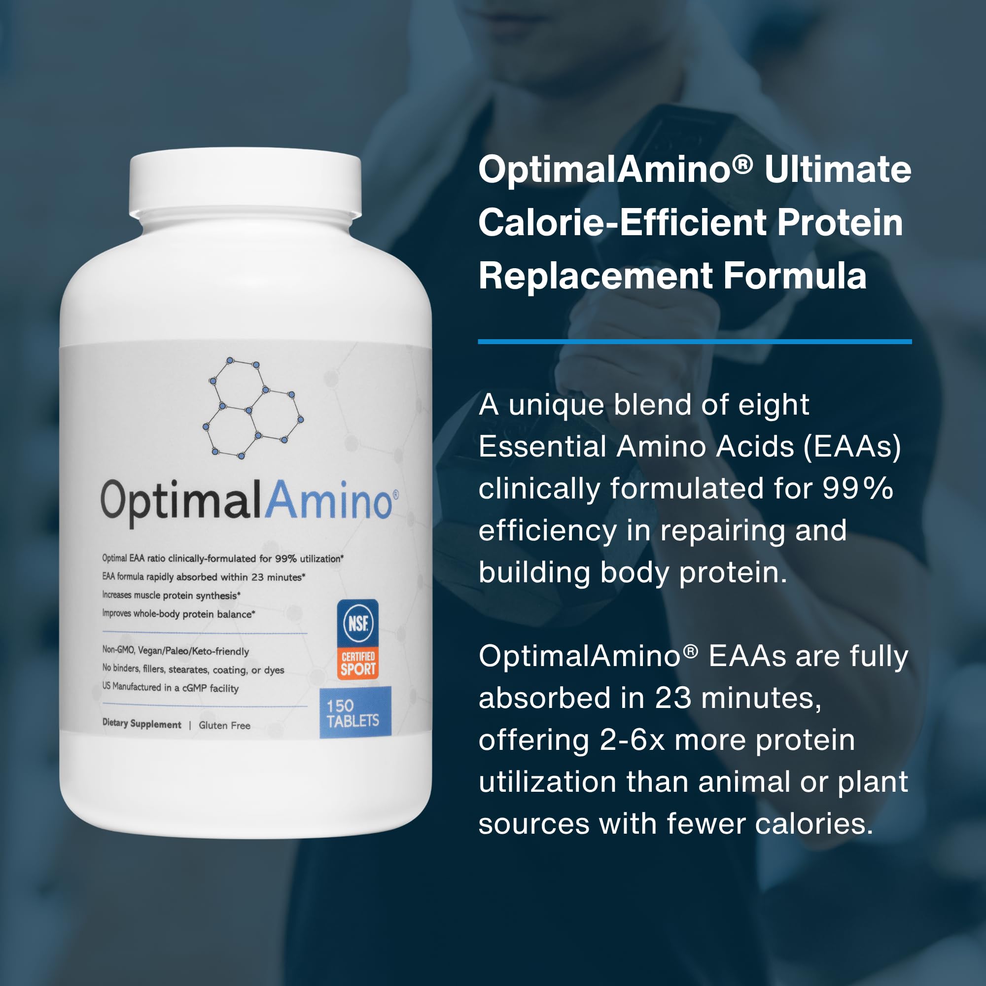 OptimalAmino BCAAs side view showing ingredients list