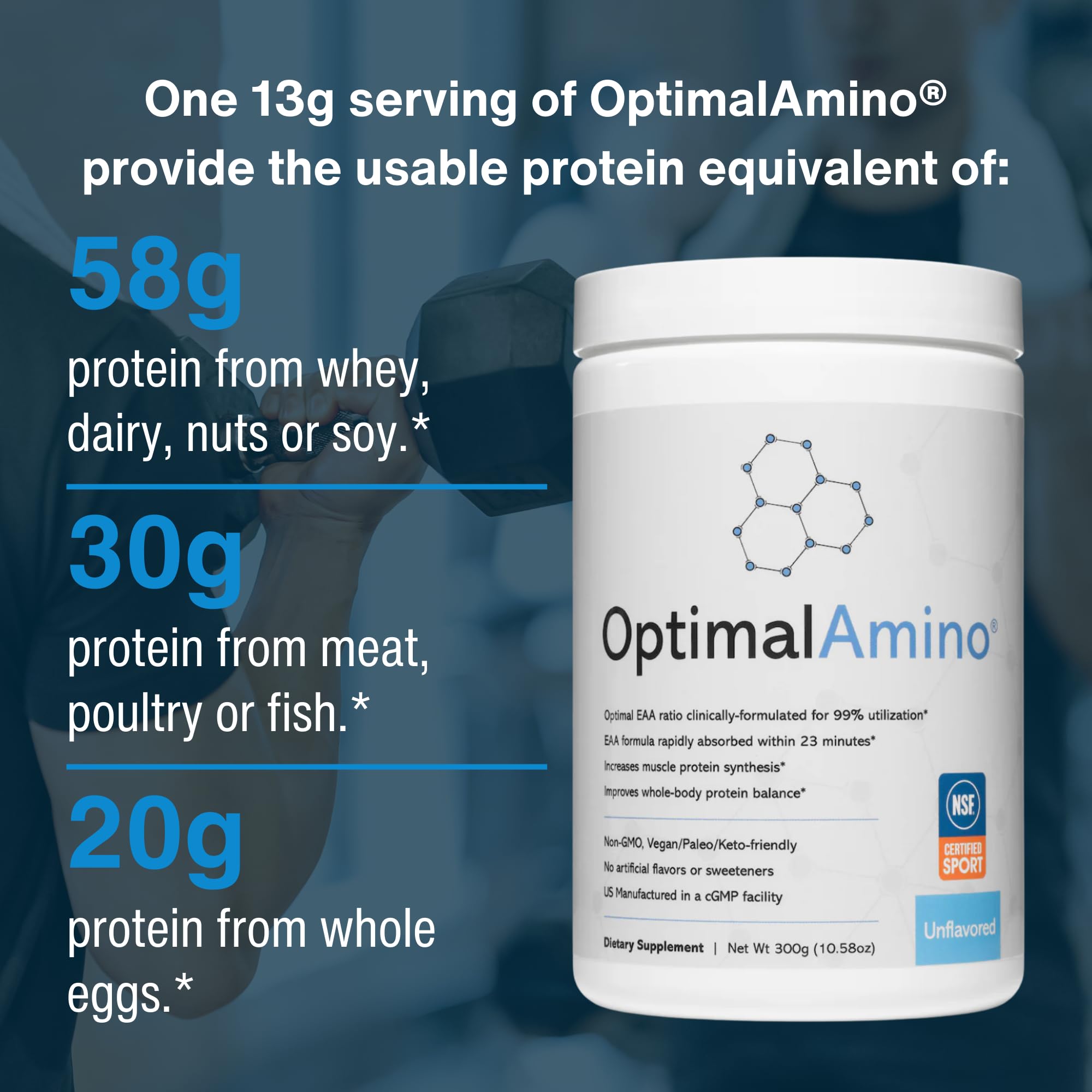 OptimalAmino Complete Amino Acid Profile 358g nutritional information