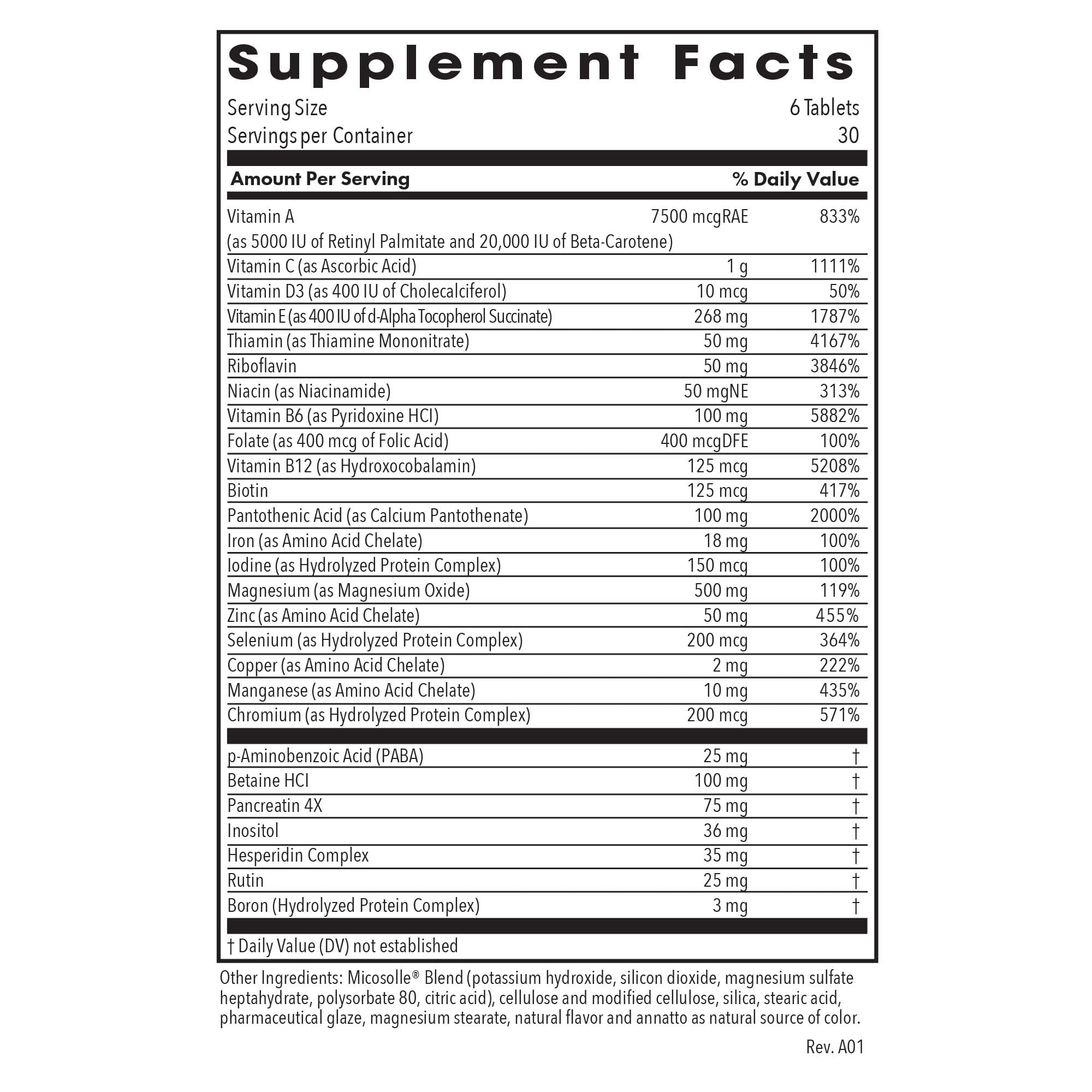 Optimox Androvite Blended Vitamin & Mineral Supplement packaging