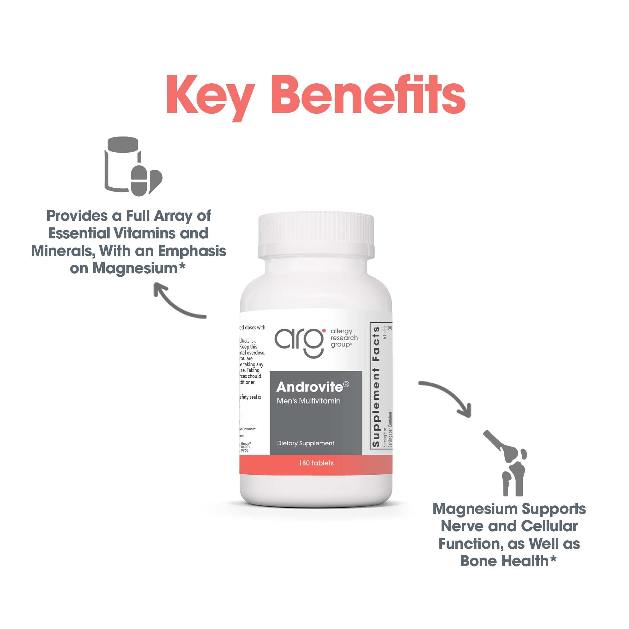 Optimox Androvite Blended Vitamin & Mineral Supplement tablets close-up