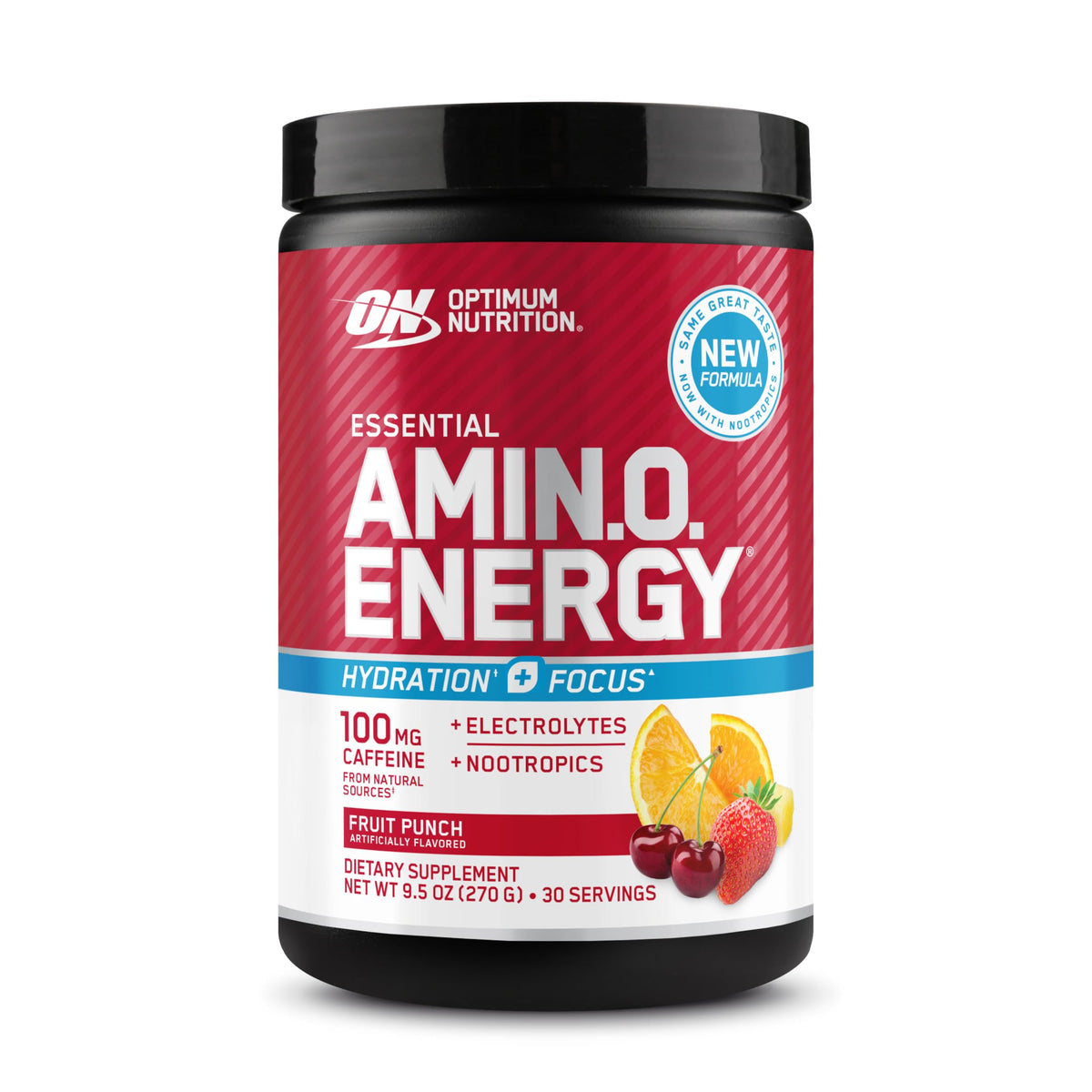 Optimum Nutrition Amin.O. Energy Hydration + Focus 270g front view