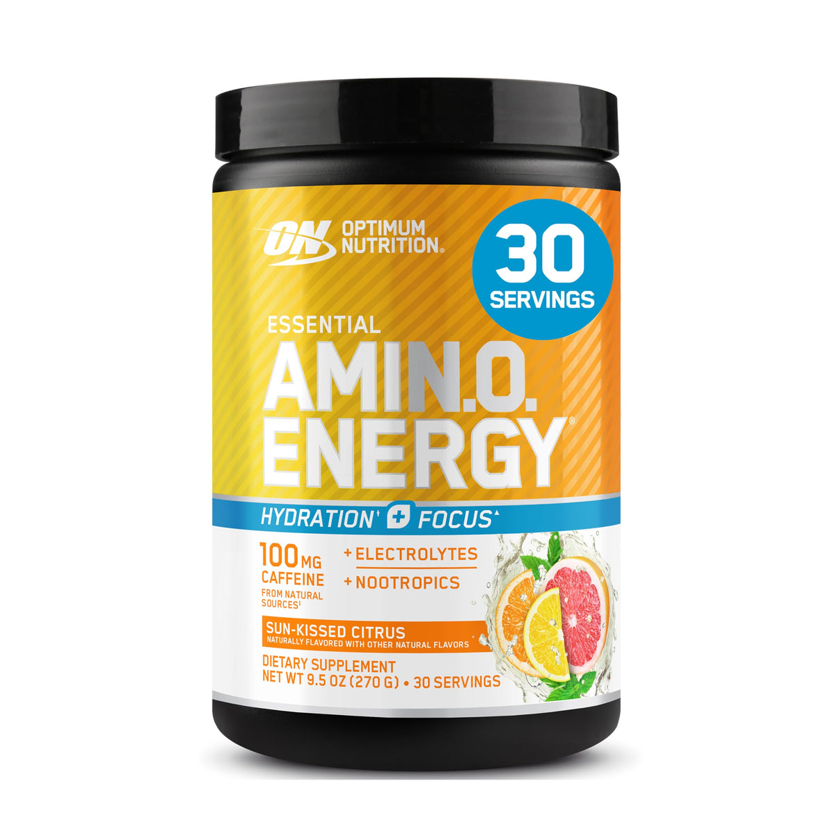 Optimum Nutrition Amin.O. Energy Hydration + Focus 270g front view