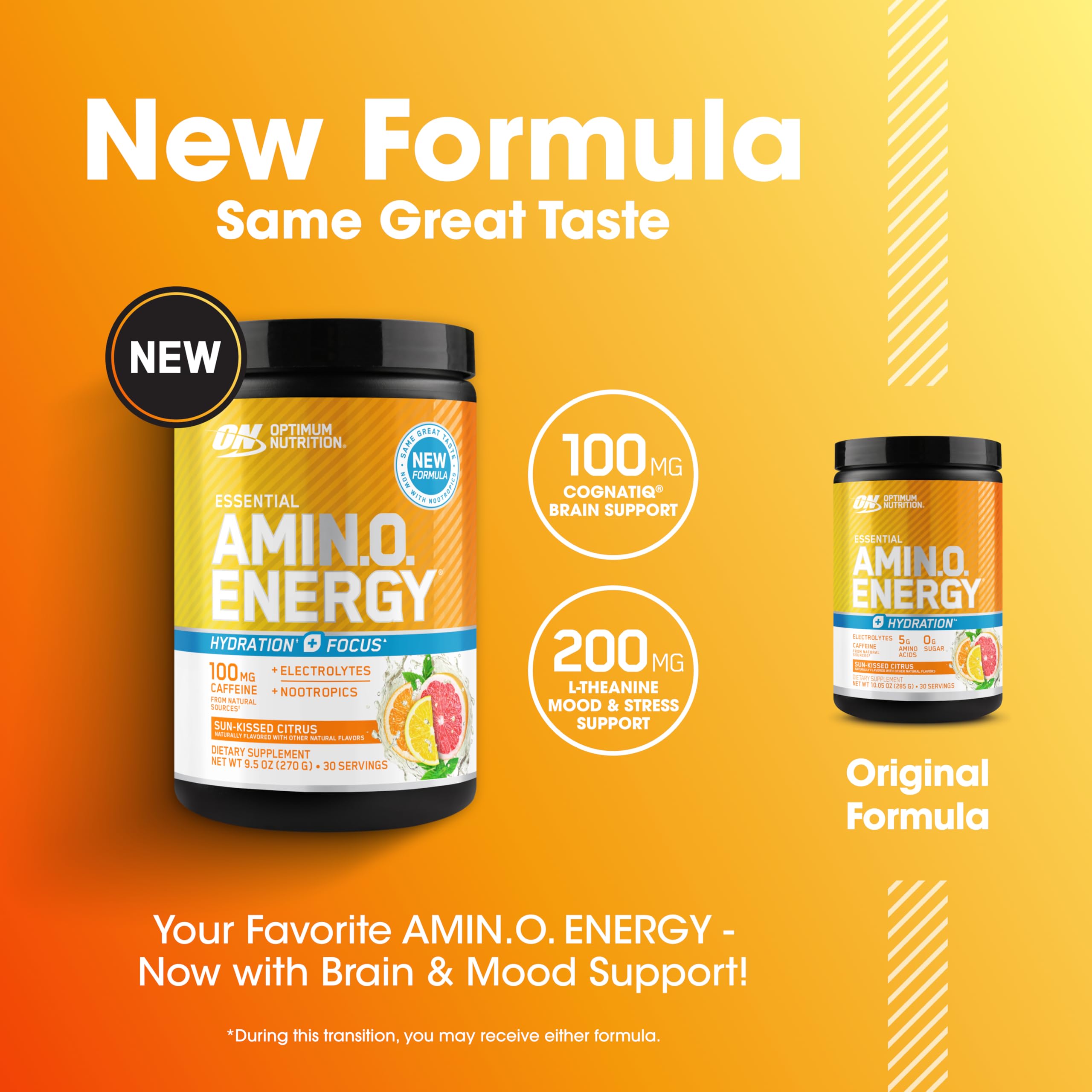 Optimum Nutrition Amin.O. Energy Hydration + Focus 270g ingredients list
