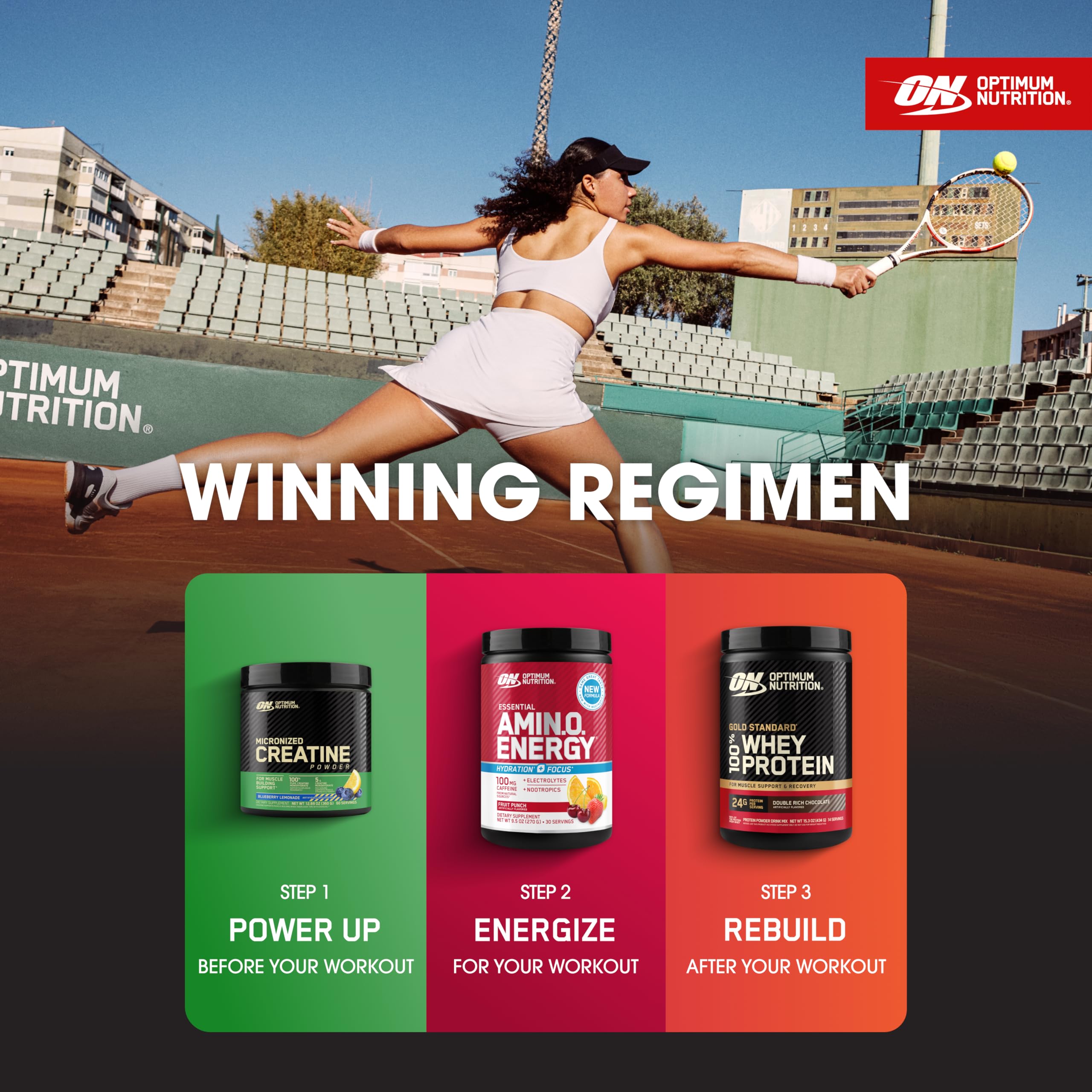 Optimum Nutrition Amin.O. Energy Hydration + Focus 270g lifestyle scene