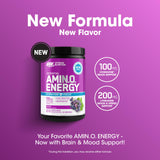 Optimum Nutrition Amin.O. Energy Hydration + Focus 270g nutritional information