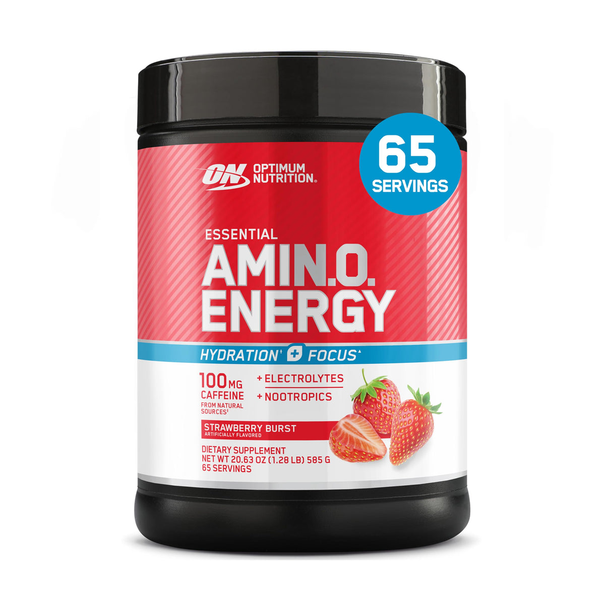 Optimum Nutrition Amin.O. Energy Hydration + Focus 585g front view