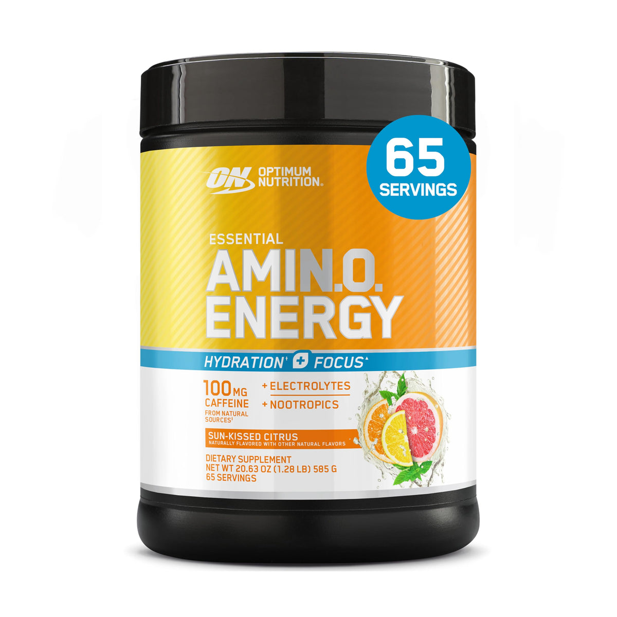 Optimum Nutrition Amin.O. Energy Hydration + Focus front view