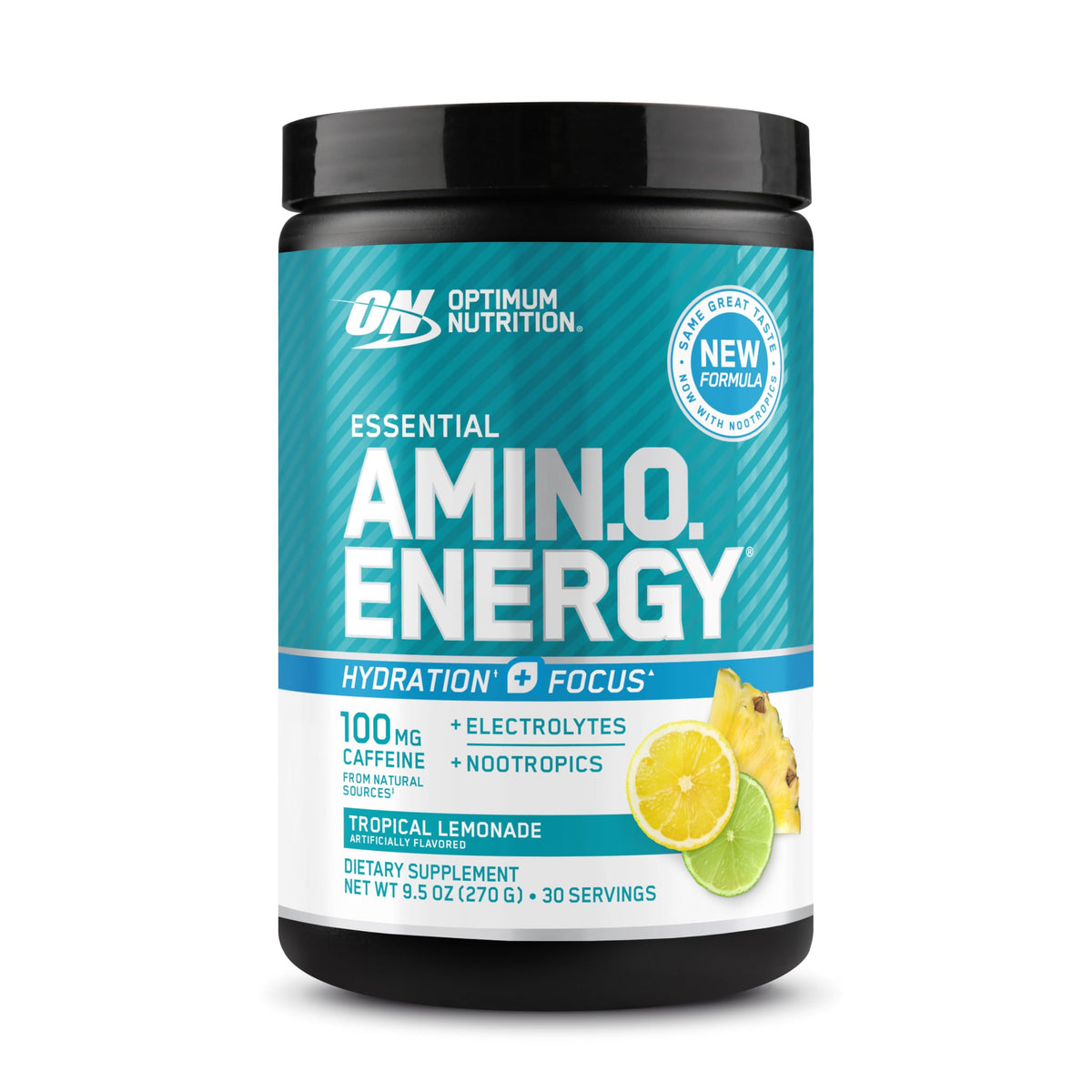 Optimum Nutrition Amin.O. Energy Hydration + Focus front view packaging