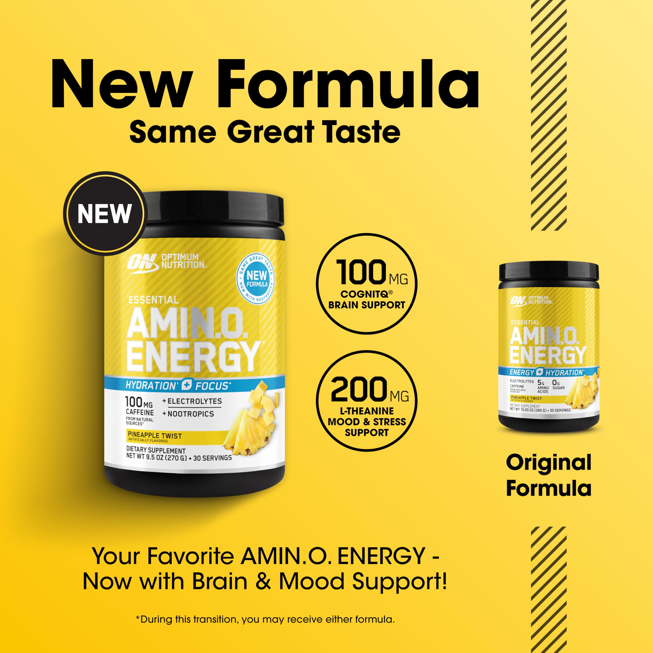 Optimum Nutrition Amino Energy Plus Electrolytes 285g nutritional information