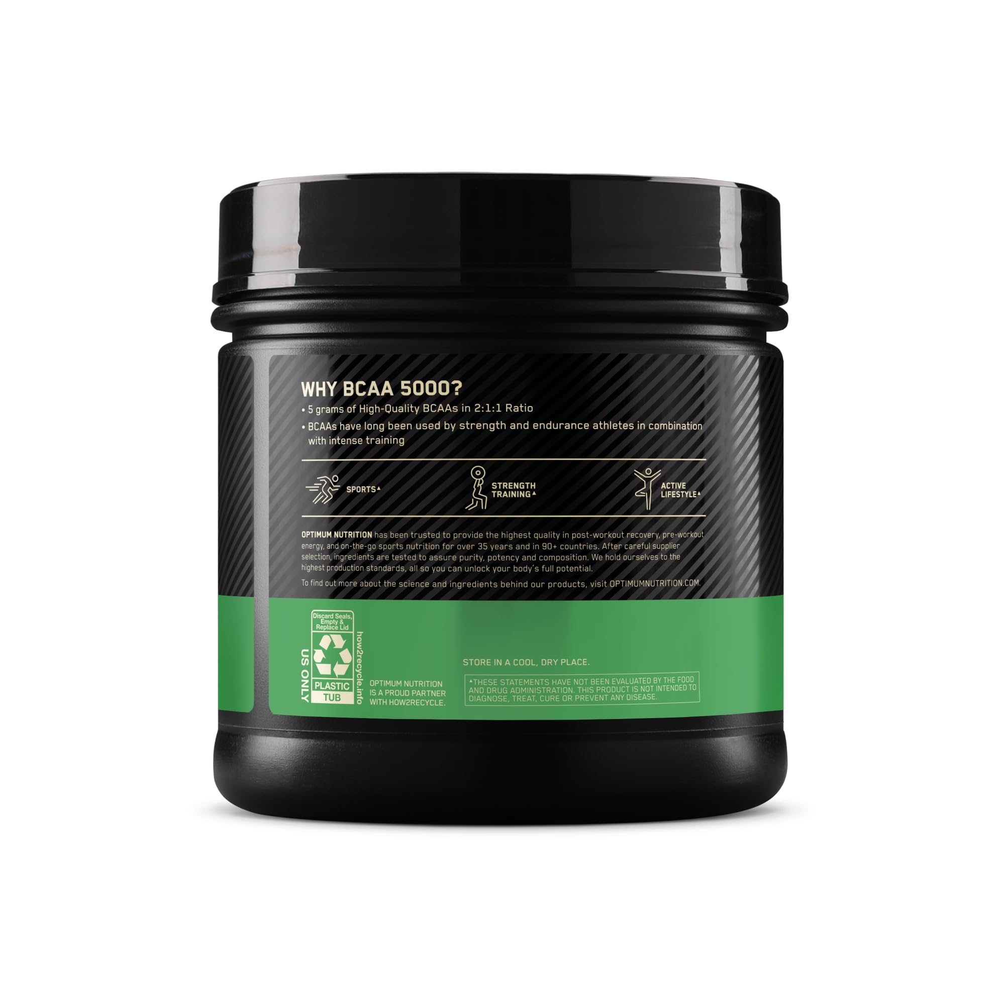 Optimum Nutrition BCAA 5000 Powder 345g nutritional information