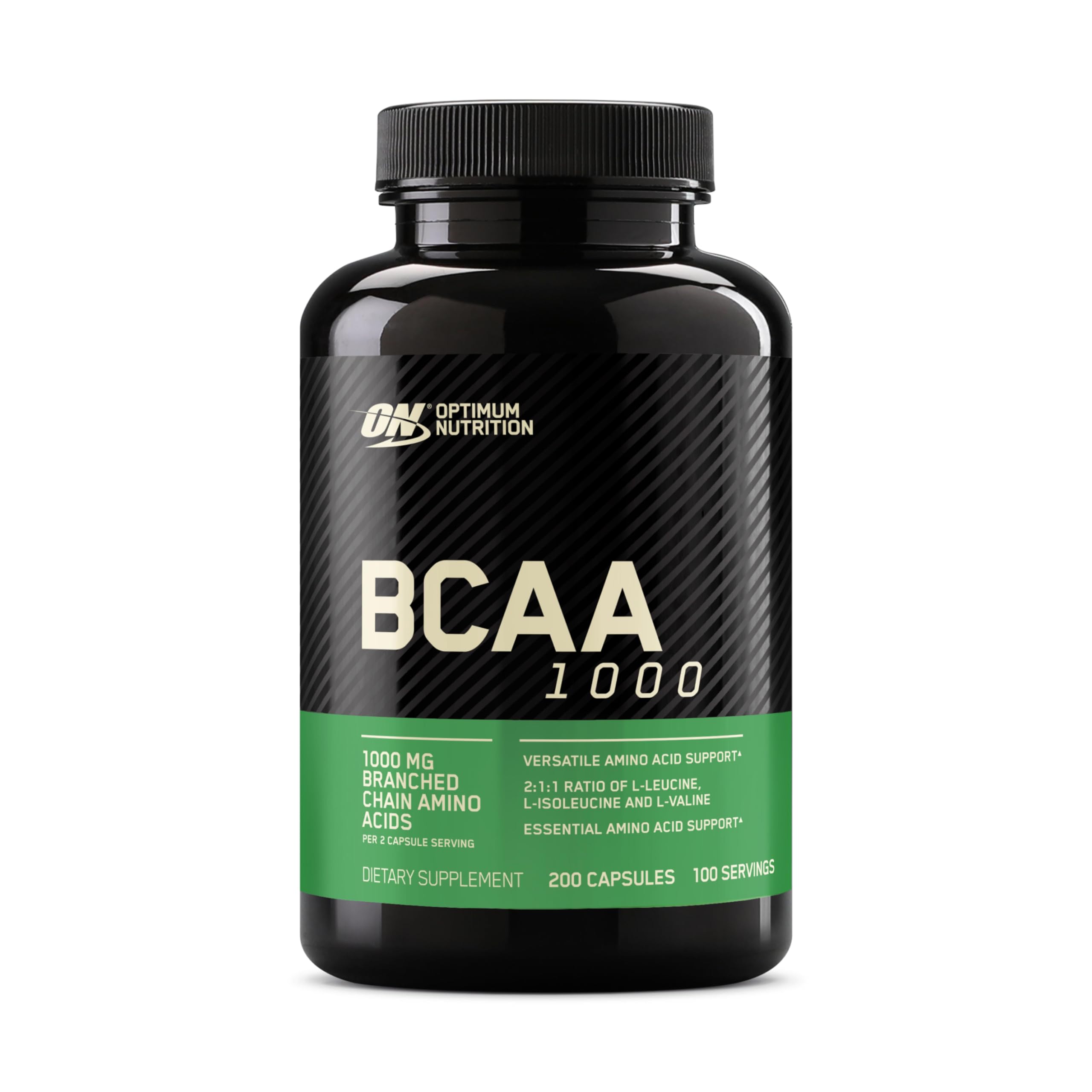 Optimum Nutrition BCAA Capsules 130g front view