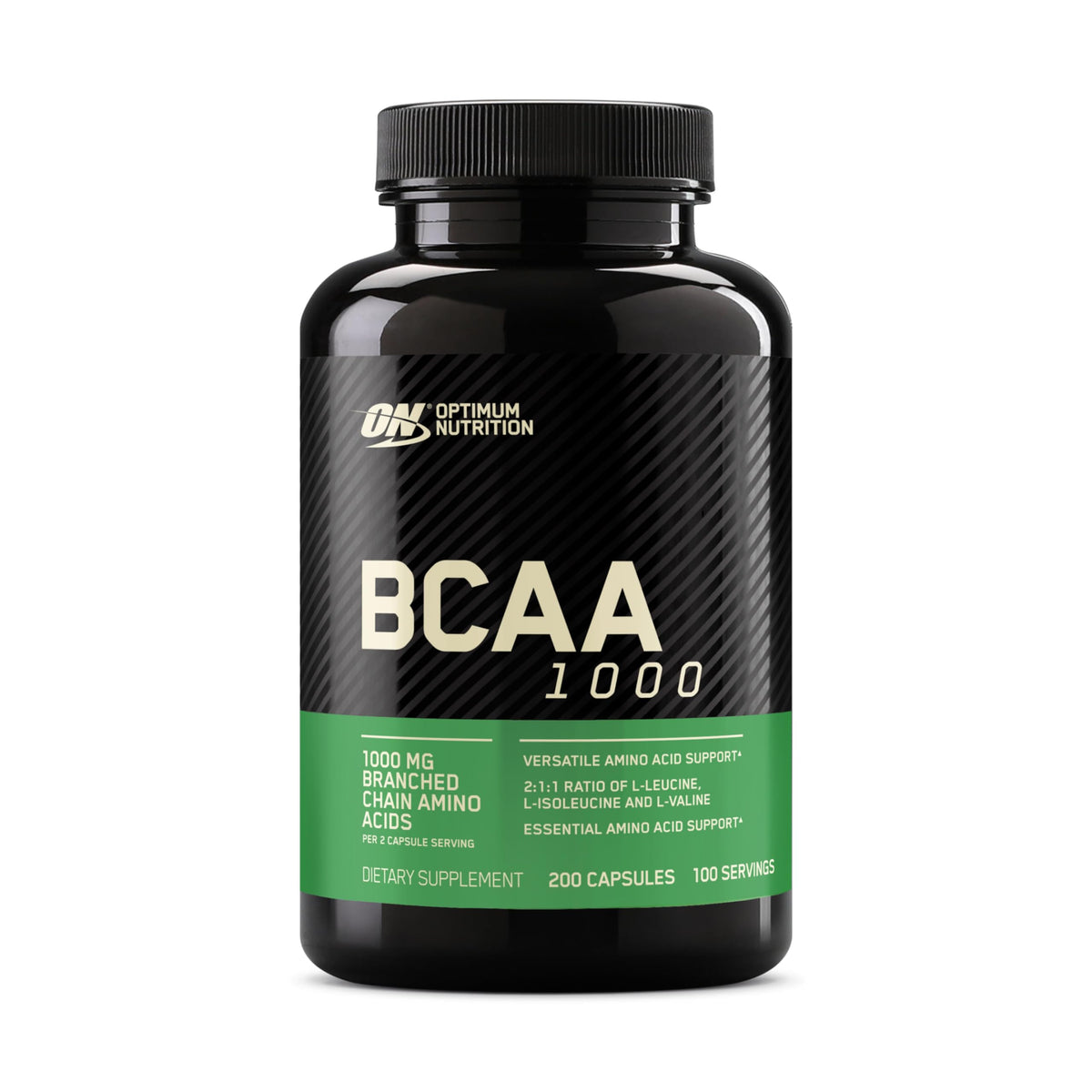 Optimum Nutrition BCAA Capsules 130g front view
