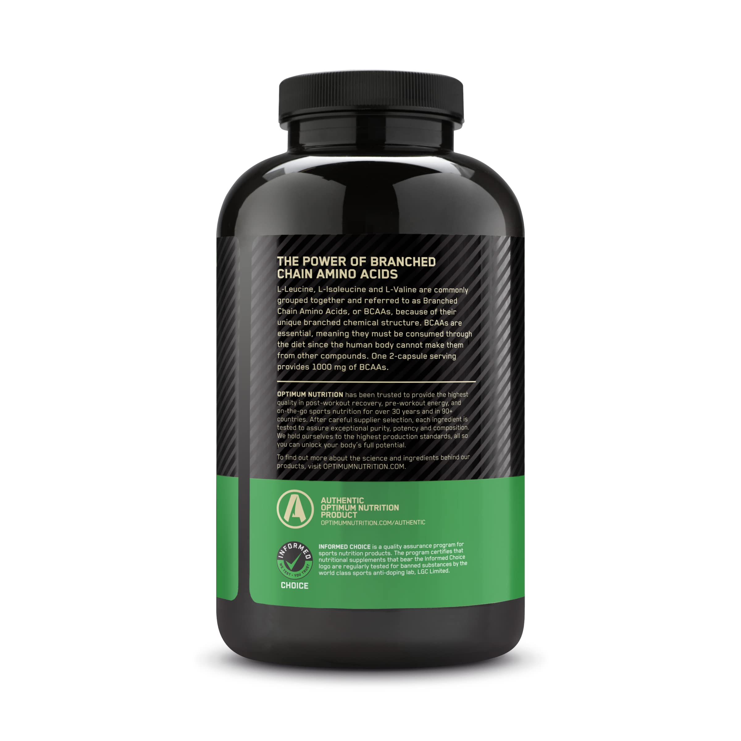 Optimum Nutrition BCAA Essential Amino Acids Capsules container top view