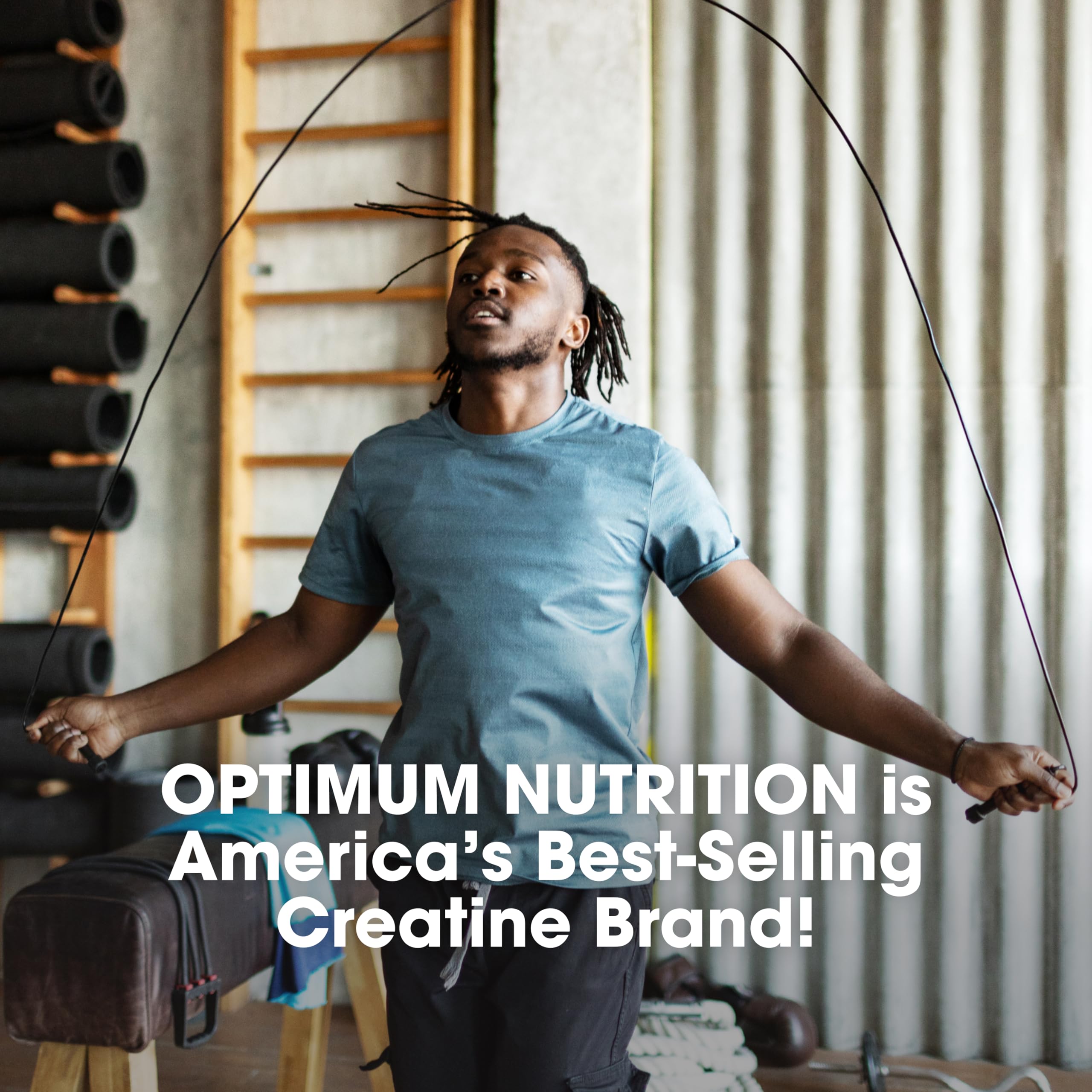 Optimum Nutrition Creatine 2500 Capsules packaging on a wooden surface