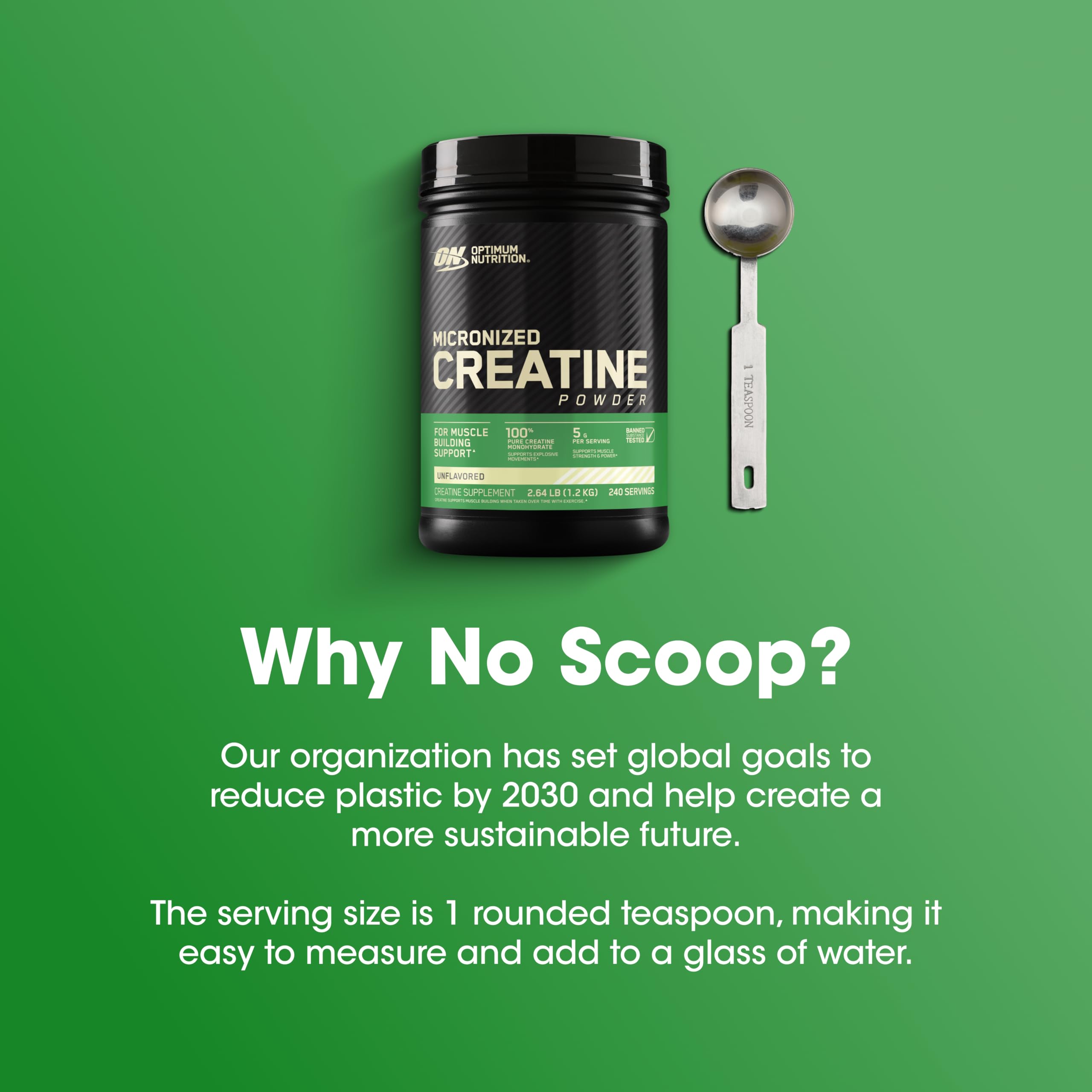 Optimum Nutrition Creatine Monohydrate 1200g serving suggestion