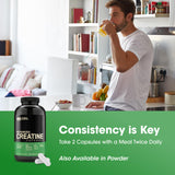 Optimum Nutrition Creatine Monohydrate Capsules back view