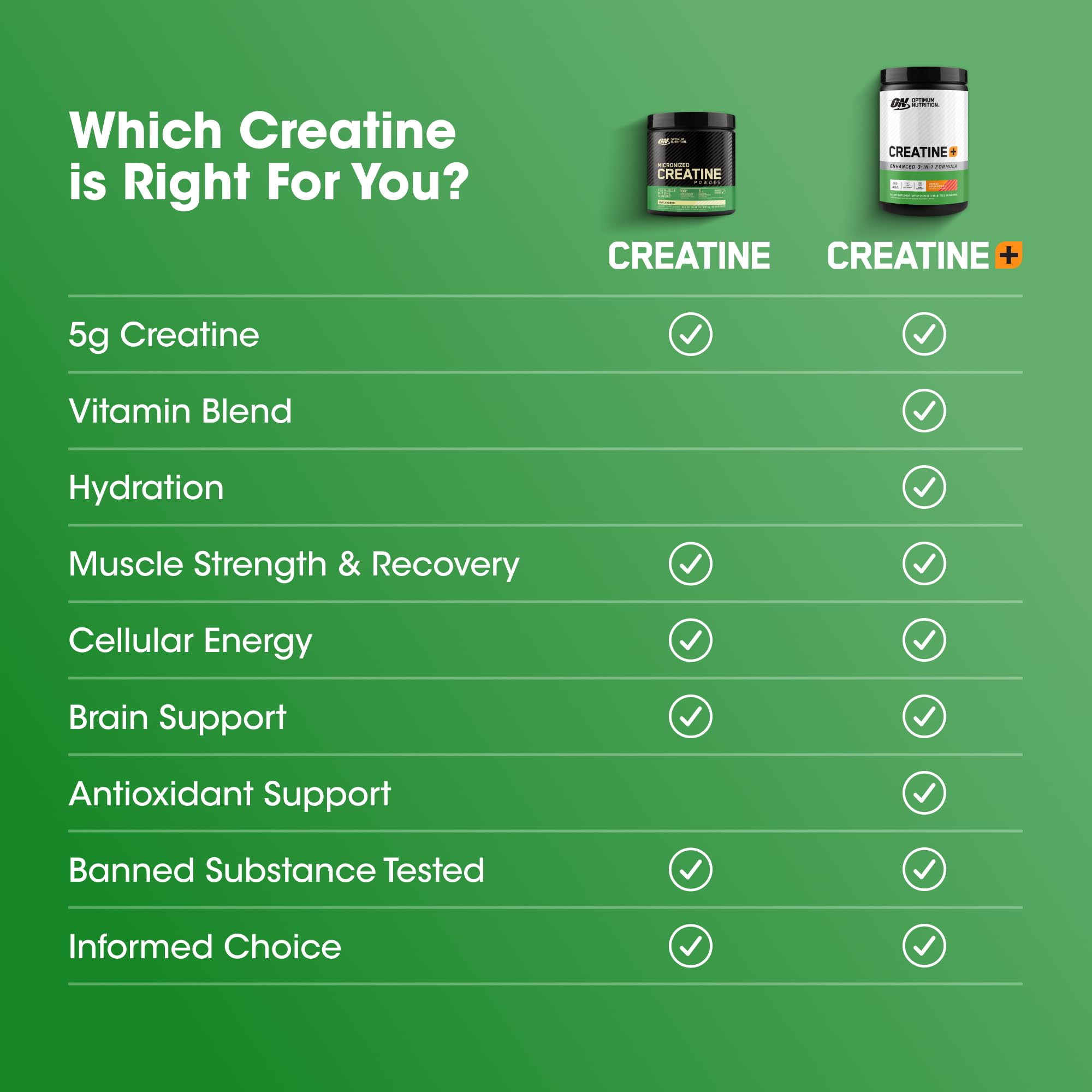 Optimum Nutrition Creatine [+] Powder Mix serving suggestion