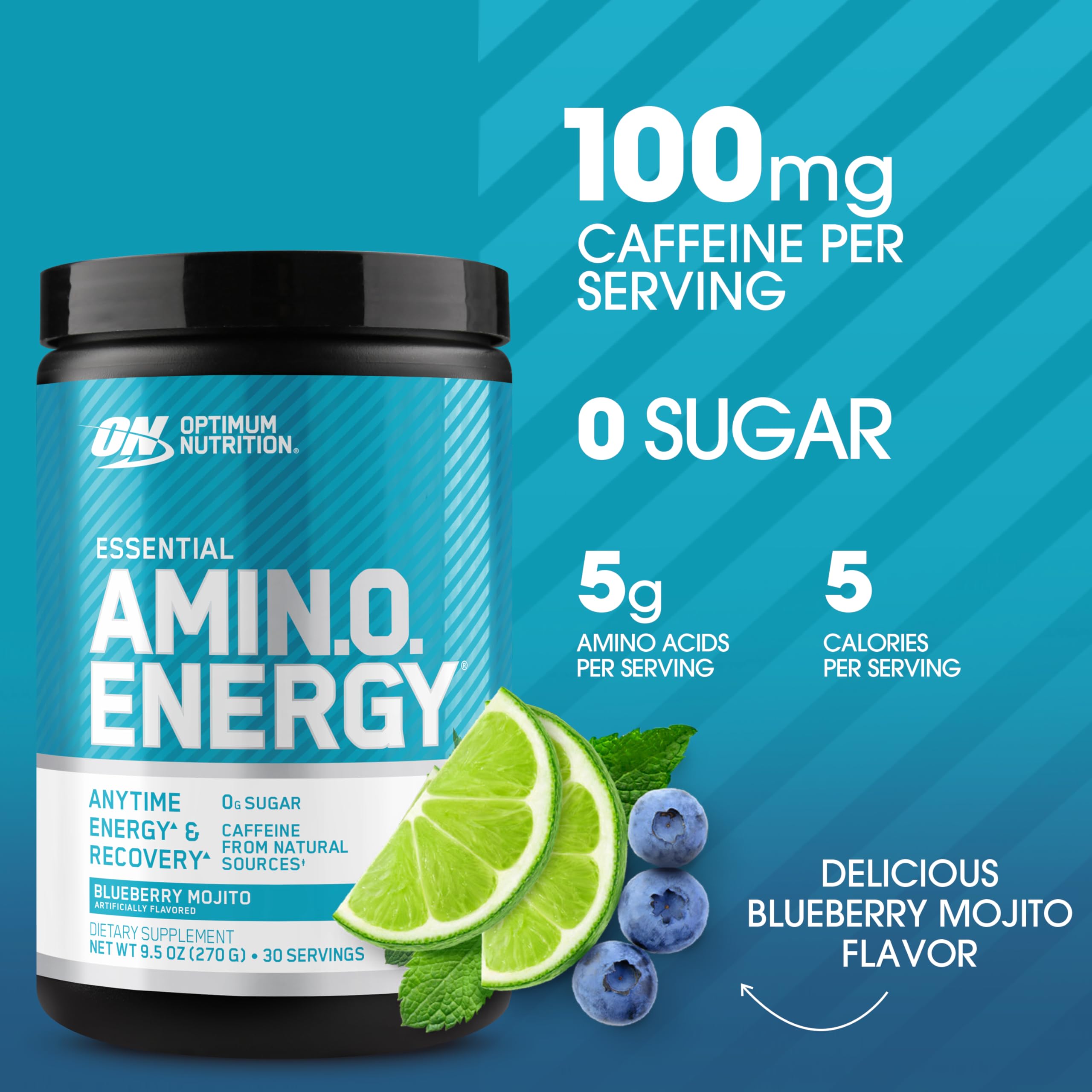 Optimum Nutrition Essential AMIN.O. ENERGY 270g side view