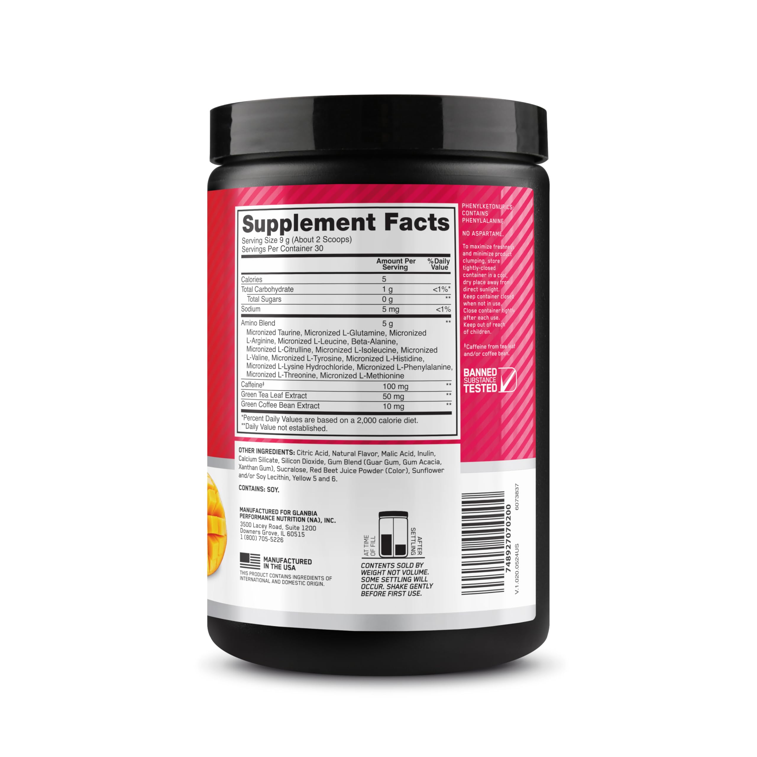 Optimum Nutrition Essential AMIN.O. ENERGY 270g with shaker bottle