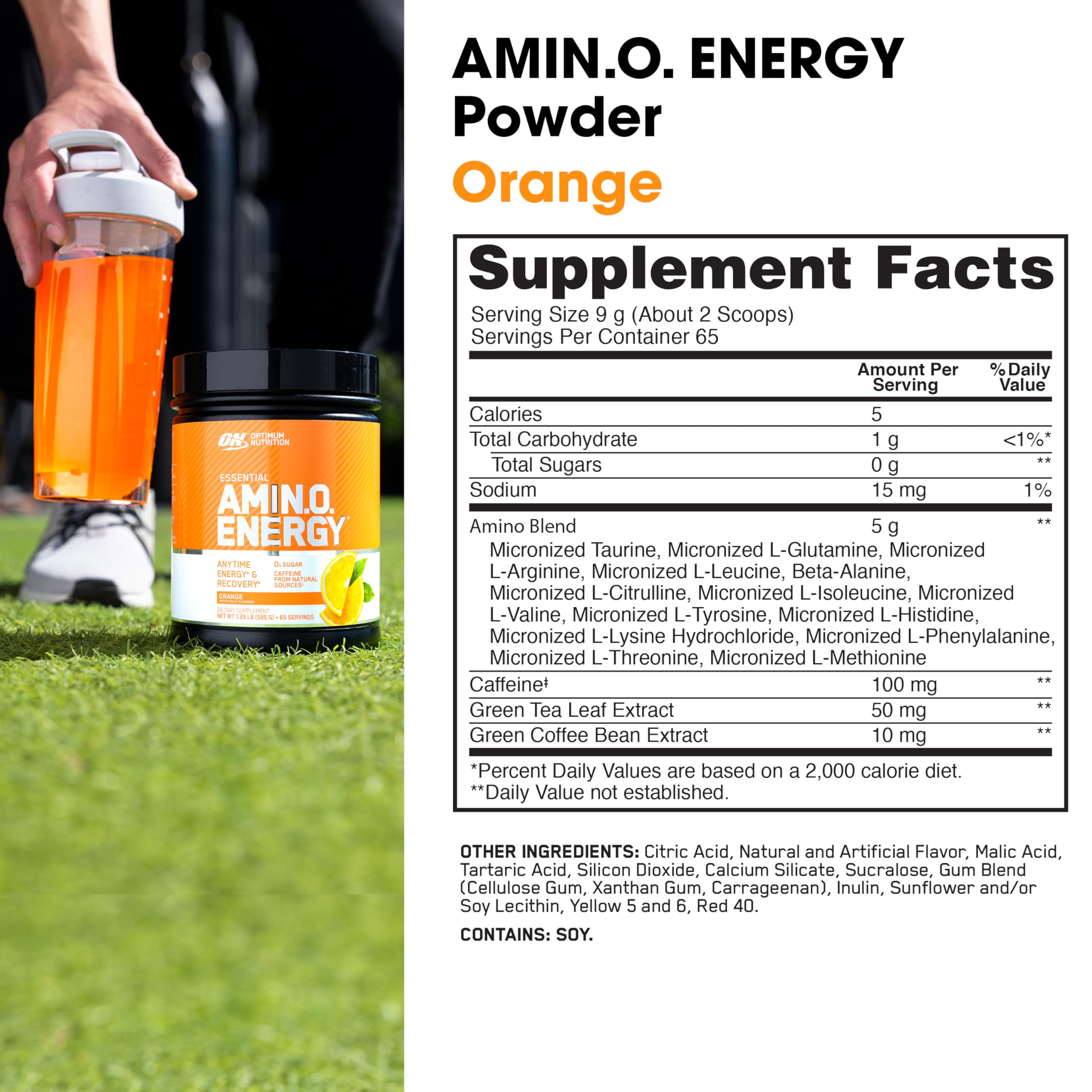 Optimum Nutrition Essential AMIN.O. ENERGY nutritional information