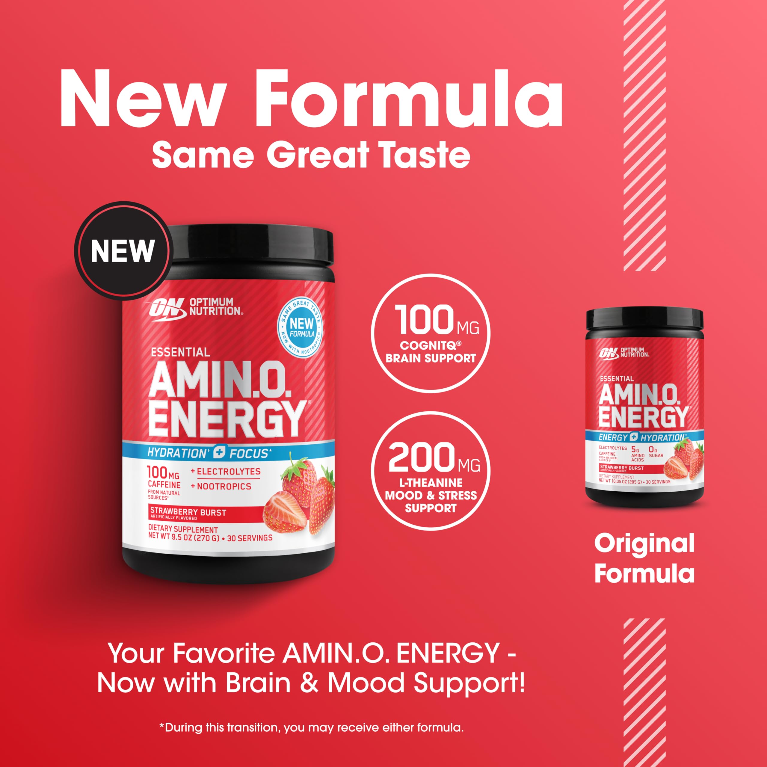 Optimum Nutrition ESSENTIAL AMIN.O. ENERGY Strawberry flavour scoop